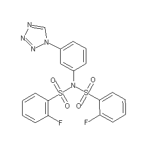 ST50760644 bis[(2-fluorophenyl)sulfonyl](3-(1,2,3,4-tetraazolyl)phenyl)amine