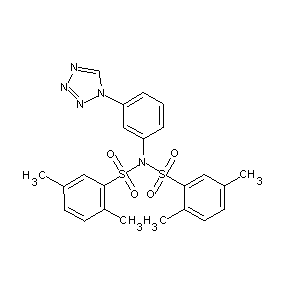 ST50760649 bis[(2,5-dimethylphenyl)sulfonyl](3-(1,2,3,4-tetraazolyl)phenyl)amine