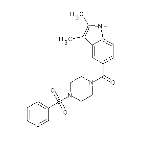 ST50760715 2,3-dimethylindol-5-yl 4-(phenylsulfonyl)piperazinyl ketone